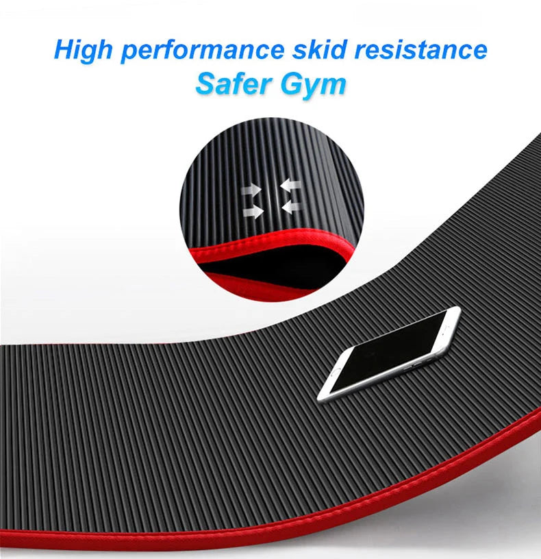 10MM Extra Thick Yoga Mats 183cmX61cm NRB Non-slip Soft Exercise Mat Fitness Tasteless Pilates Workout Gym Mats with Bandage Everyday Essentials