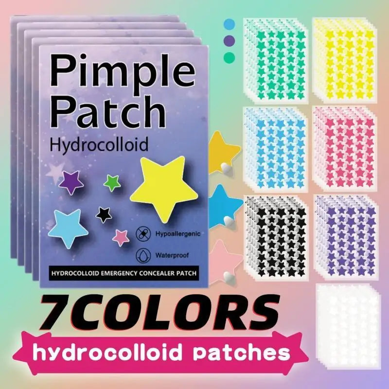 1400 Pcs/bag Colorful Star Pimple Patch Acne Colorful Invisible Acne Removal Skin Care Stickers Portable Star Patch Patches EVERYDAY ESSENTIALS
