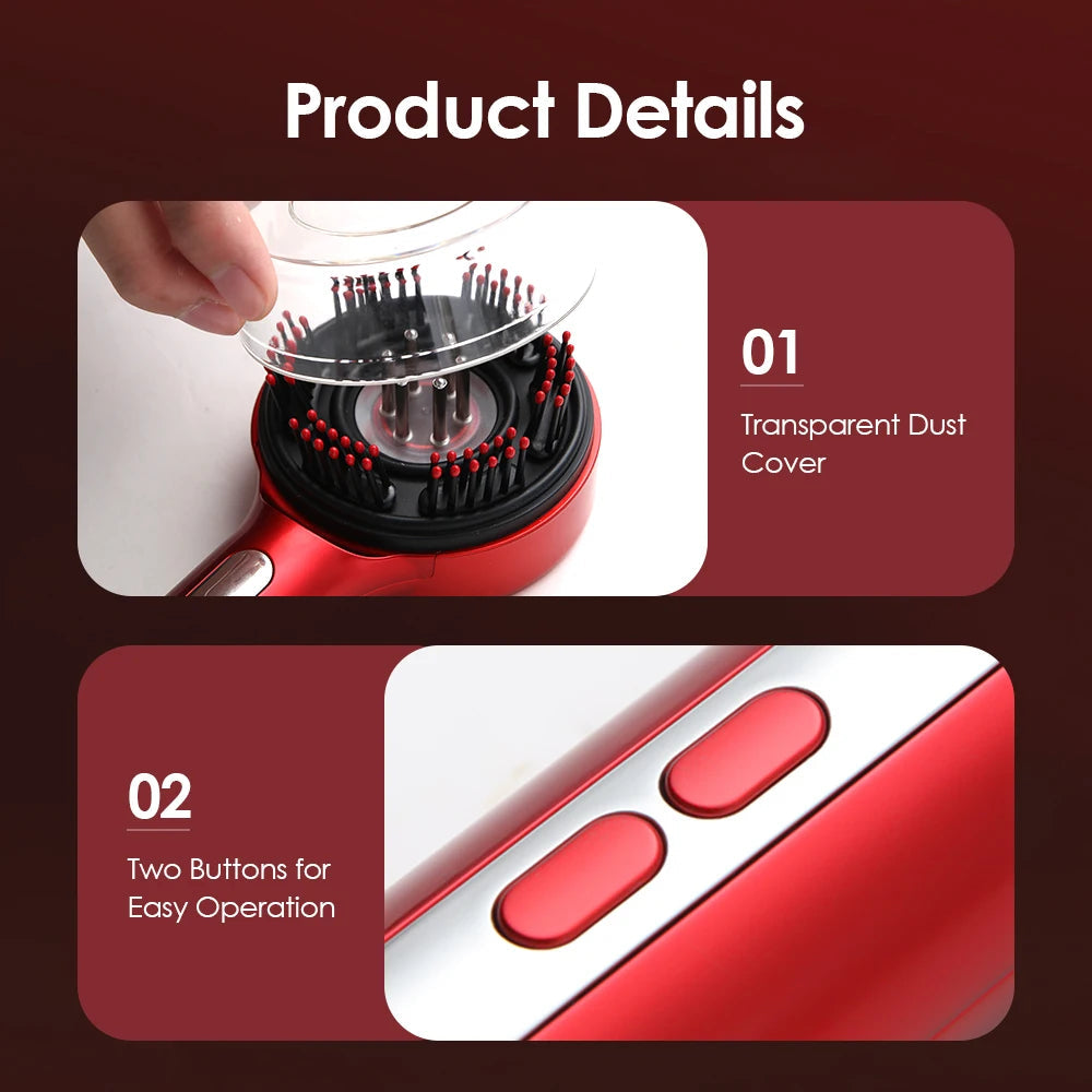 Electric Vibration Massage Comb Portable Hair Follicle Comb Scalp Oil Liquid Applicator Head Massager Hair Growth Anti Loss Care EVERYDAY ESSENTIALS