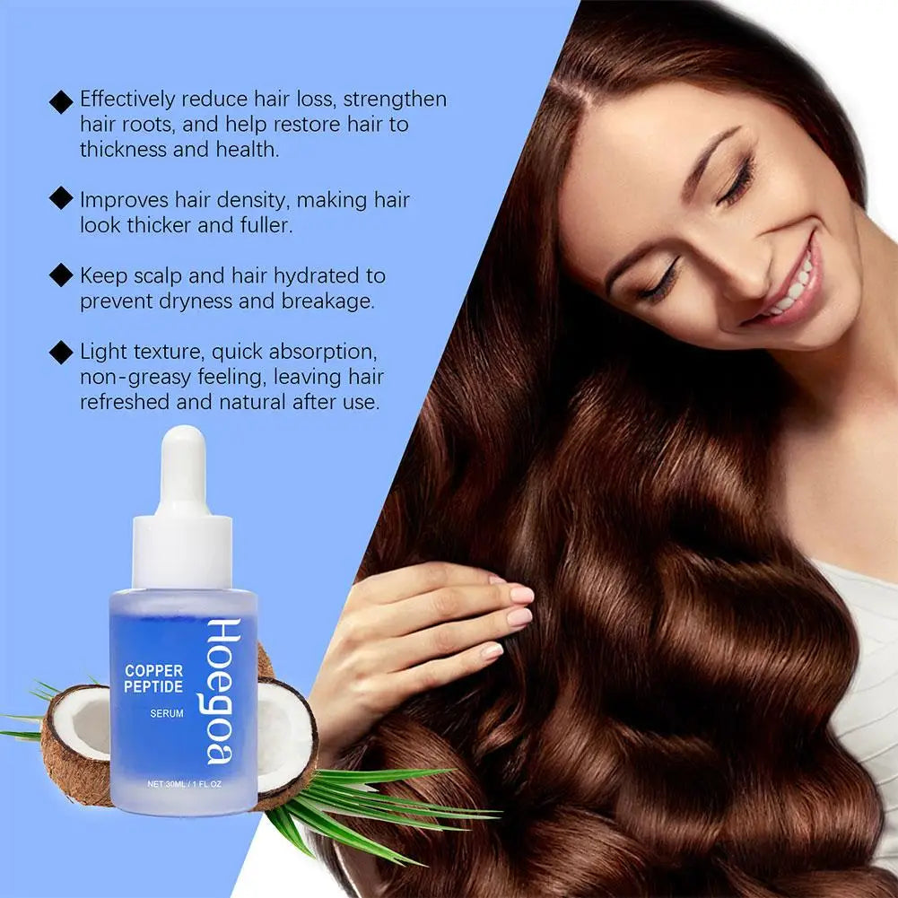 Copper Peptide Hair Density Serum Deep Nourishment And Moist For Damage Hair Treatment,anti-hair Loss Natural Hair Growth Liquid EVERYDAY ESSENTIALS