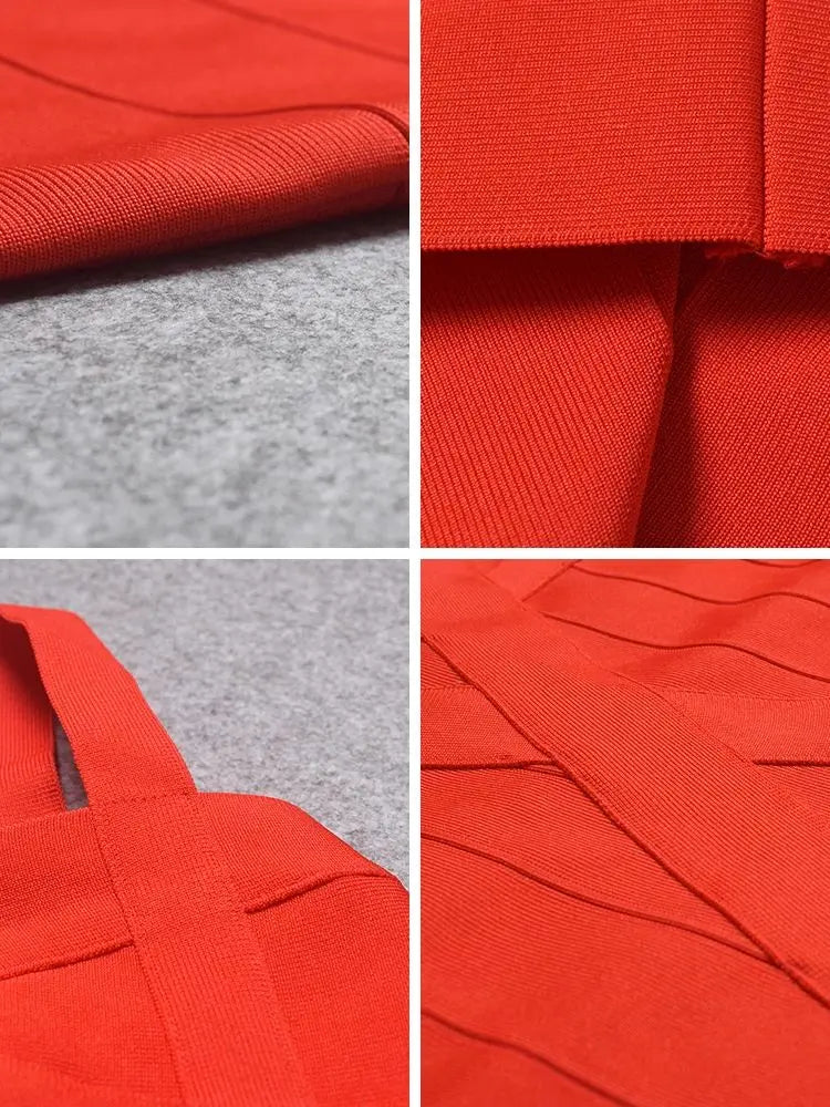 BEAUKEY Vintage Sexy Red Long Bandage Wedding Evening Dress Women 2023 Bodycon Club Knitted Party Pink Dress Birthday Vestidos EVERYDAY ESSENTIALS
