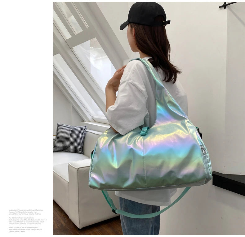 Fashion Multi-function Gym Travel Shine Cotton Portable Shoulder Handbags Women Bags Big Capacity Handbag With Large Pocket Everyday Essentials