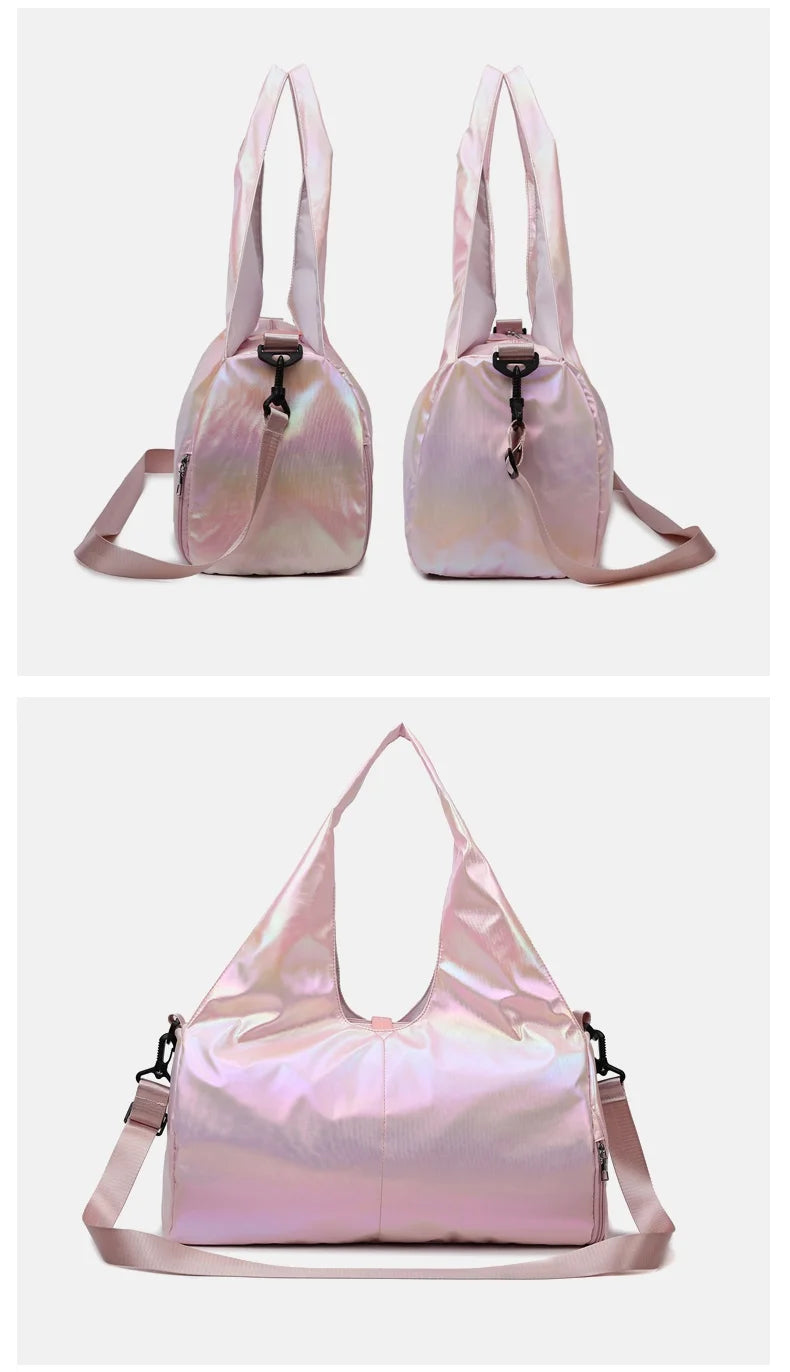 Fashion Multi-function Gym Travel Shine Cotton Portable Shoulder Handbags Women Bags Big Capacity Handbag With Large Pocket Everyday Essentials