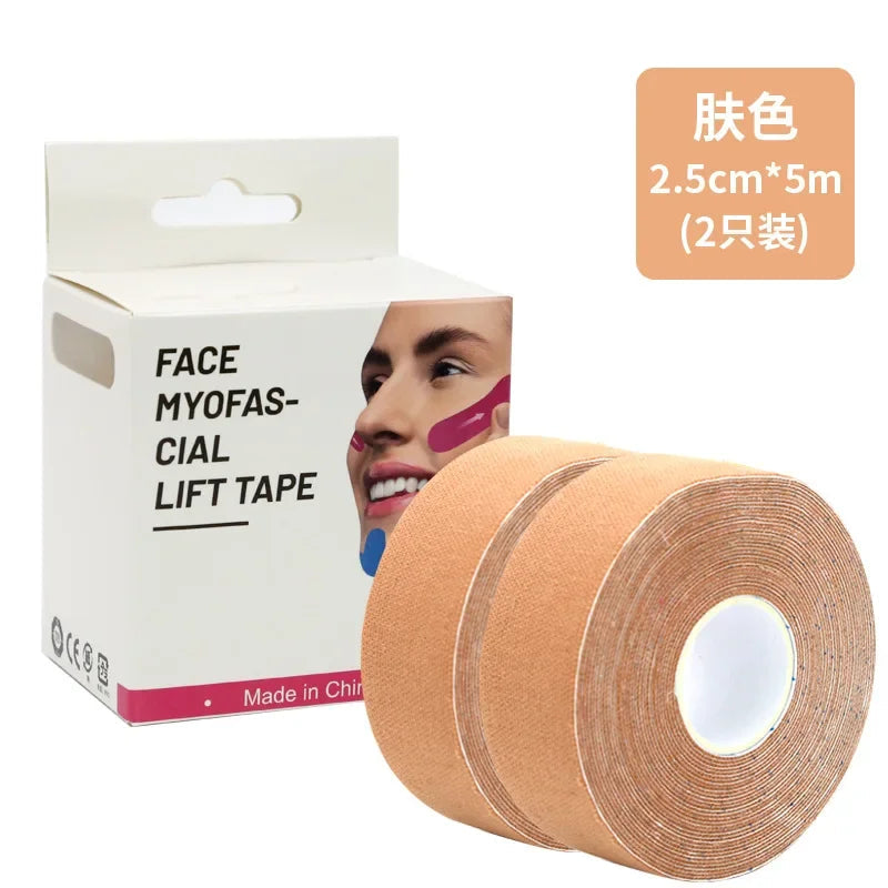 Kinesiology Tape for Face V Line Neck Eyes Lifting Tape Wrinkle Remover Sticker Facial Skin Care Tool Bandagem Elastica 2.5CM*5M EVERYDAY ESSENTIALS