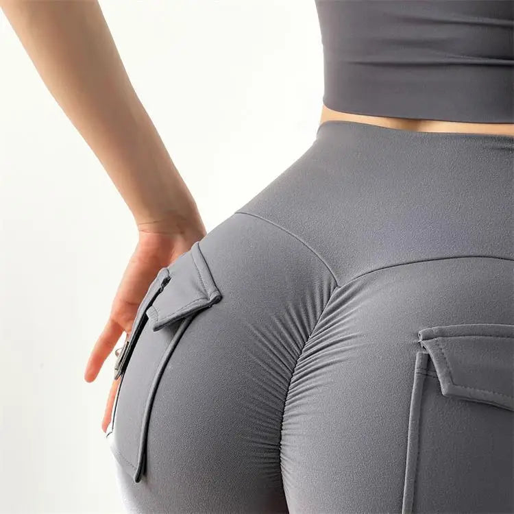 TRY TO BN Women's Sports Shorts with Pockets Butt Lifting High Waist Booty Scrunch Gym Workout Running Biker Yoga Fitness Shorts Everyday Essentials