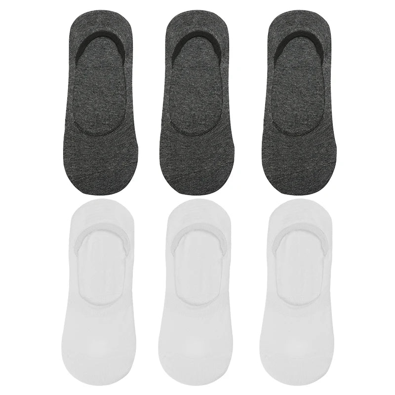 6 Pairs/Lot Men's Bamboo Breathable Invisible Socks Low Cut Casual Cotton Boat Non-Slip No Show High Quality Sock EVERYDAY ESSENTIALS