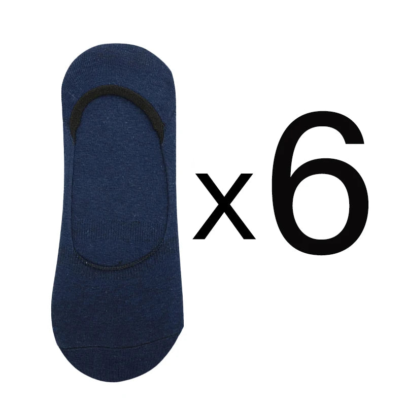 6 Pairs/Lot Men's Bamboo Breathable Invisible Socks Low Cut Casual Cotton Boat Non-Slip No Show High Quality Sock EVERYDAY ESSENTIALS