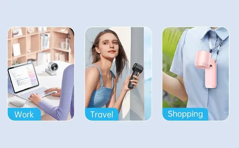 3-in-1 Fan, 5-speed, 3600mAh Rechargeable Lithium Battery, USB Charging, Travel Mini Fan Everyday Essentials