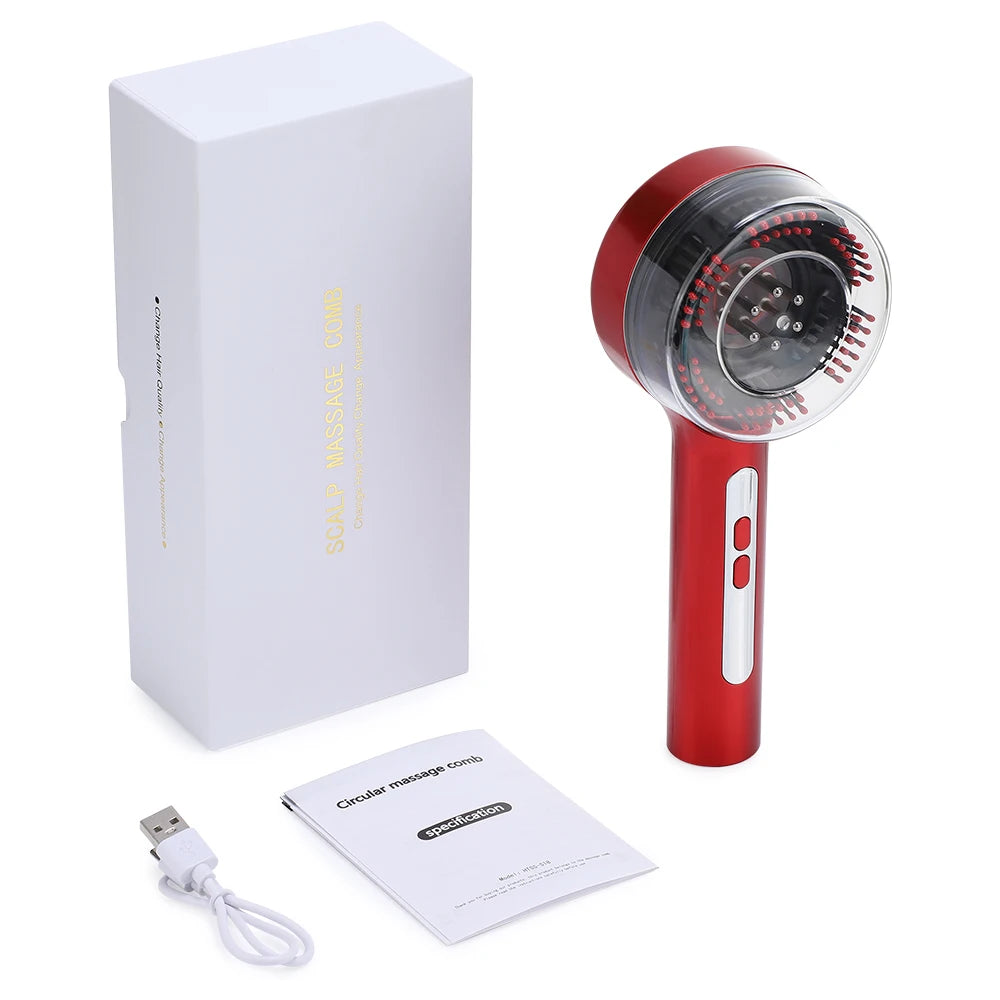 Electric Vibration Massage Comb Portable Hair Follicle Comb Scalp Oil Liquid Applicator Head Massager Hair Growth Anti Loss Care EVERYDAY ESSENTIALS