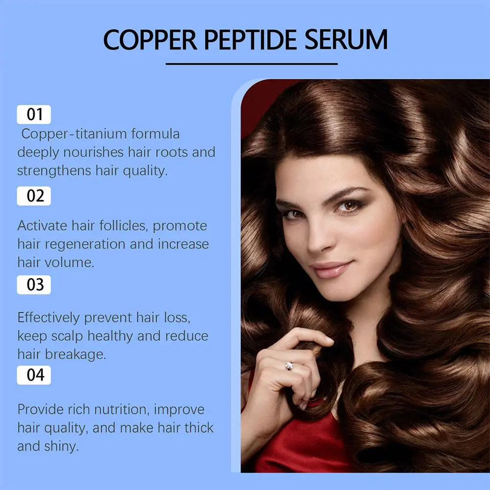 Copper Peptide Hair Density Serum Deep Nourishment And Moist For Damage Hair Treatment,anti-hair Loss Natural Hair Growth Liquid EVERYDAY ESSENTIALS