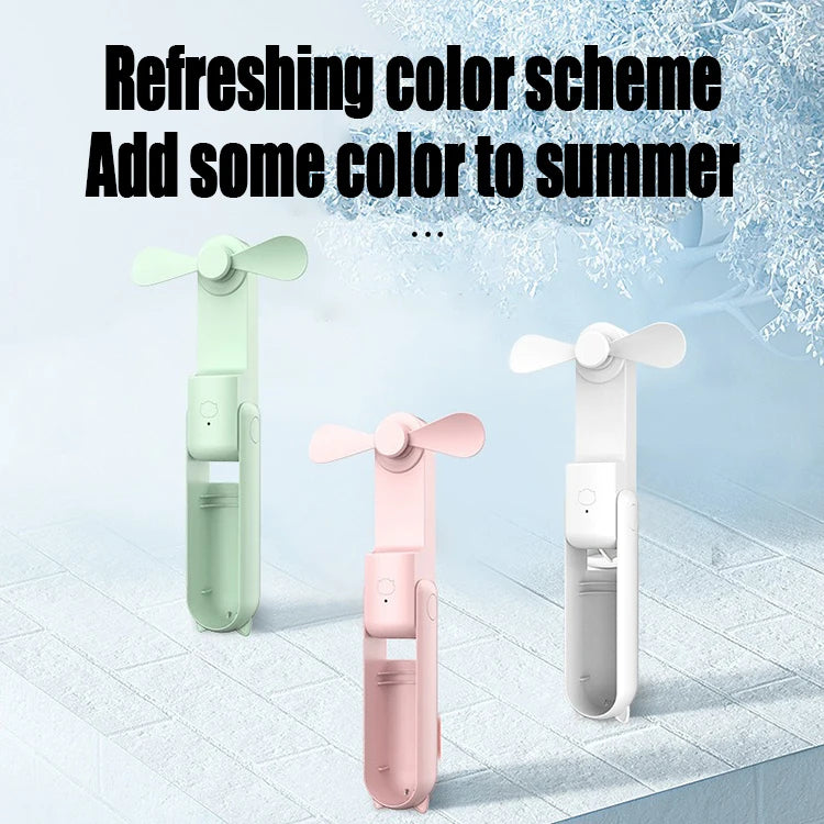 Foldable Small Fan Portable and high-power Hand Held Portable Mini Fan Rechargeable Hand USB Charge Fan Everyday Essentials