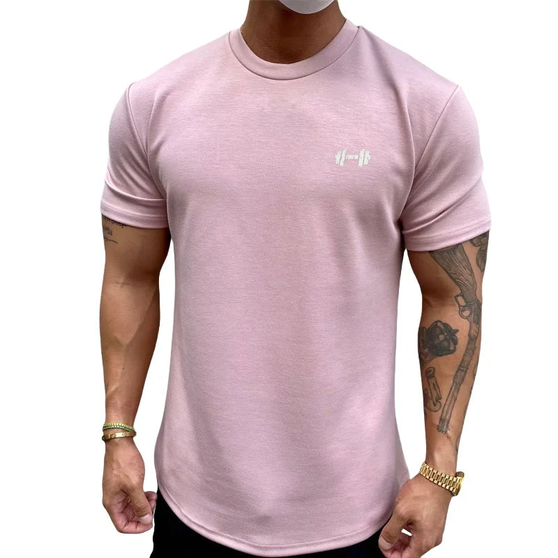 Summer Cotton t Shirt Men Short Sleeve t-Shirt Fitness Gym t-Shirts Training Sport Tee Shirts Fashion Casual Tops Man Clothing Everyday Essentials