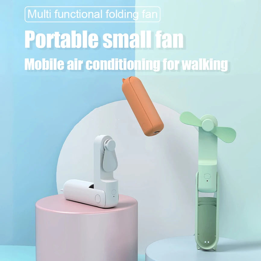 Foldable Small Fan Portable and high-power Hand Held Portable Mini Fan Rechargeable Hand USB Charge Fan EVERYDAY ESSENTIALS