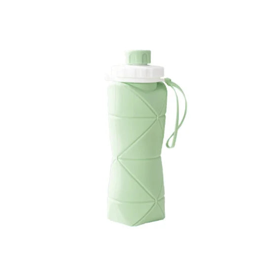 600ml Silicone Water Bottle Folding Portable Reusable Plastic Cups Outdoor Large capacity Gym Cycling hiking Drinking Bottle Everyday Essentials