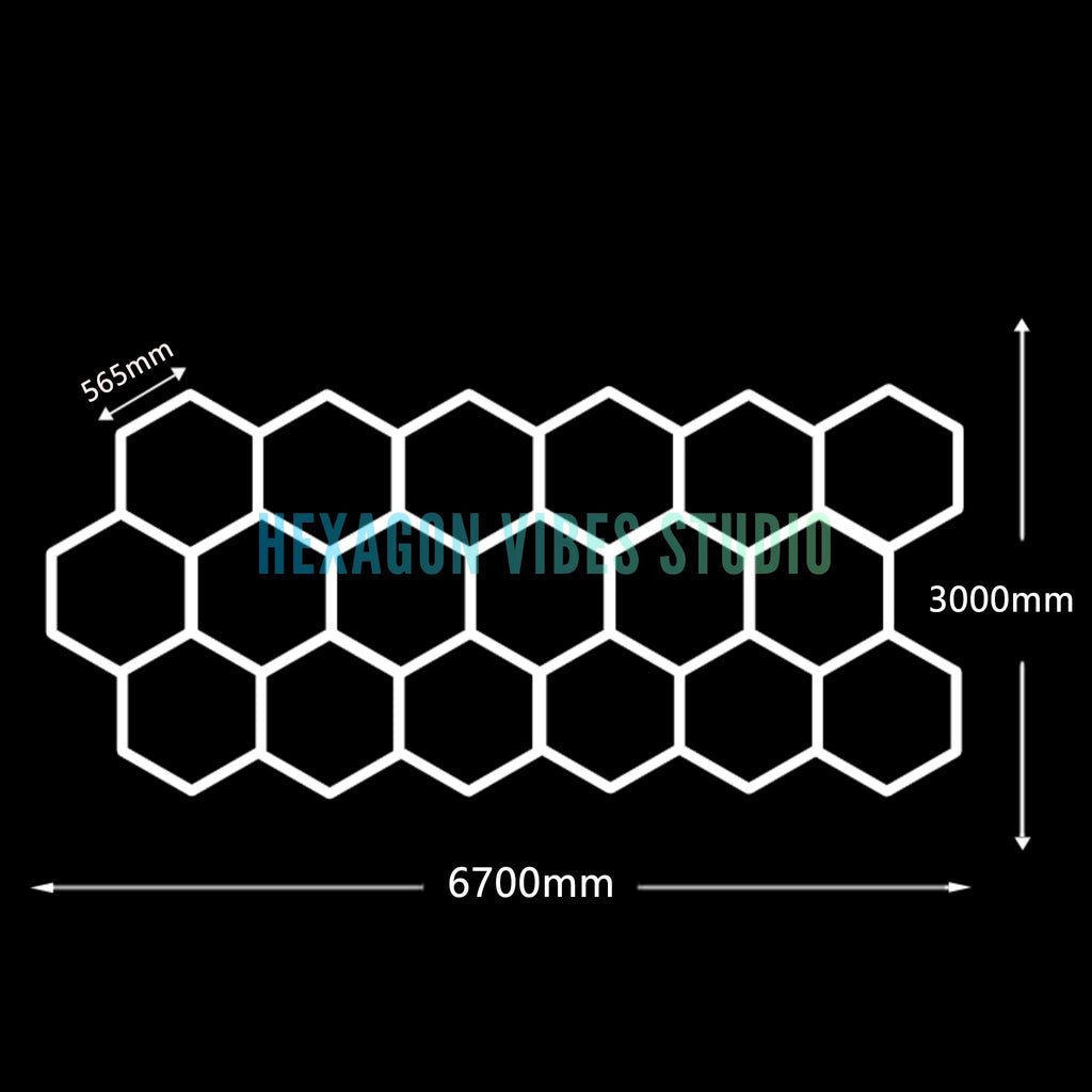 Large Size Hexagon LED Lighting for Garage Car Repair Wash Detailing Workshop Gym Barbershop Honeycomb LED Tube Ceiling Light Everyday Essentials