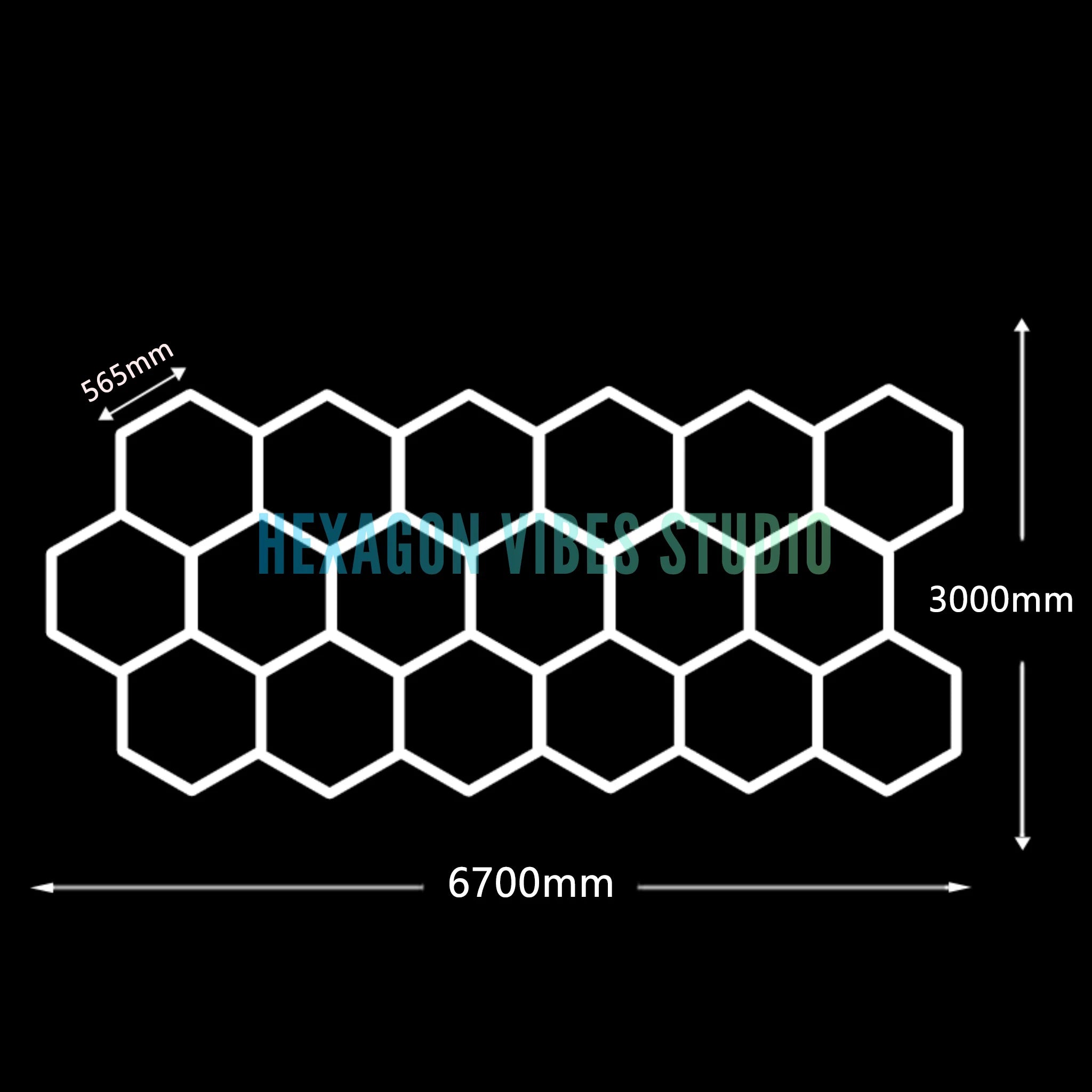 Large Size Hexagon LED Lighting for Garage Car Repair Wash Detailing Workshop Gym Barbershop Honeycomb LED Tube Ceiling Light Everyday Essentials