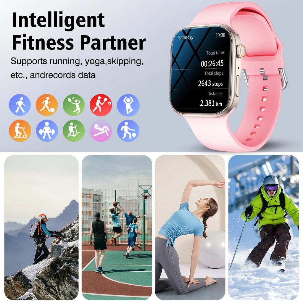 Smart Watch Bluetooth Call Message Display Fitness Monitoring Bracelet Christmas Gift Suitable for Android iPhone EVERYDAY ESSENTIALS