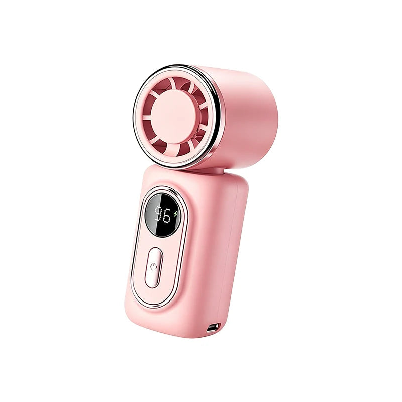 Portable Mini Fan Handheld Small Fan 5 Speed 3000mAh USB Rechargeable LED Display 180° Rotatable Clip Cooling Turbo Fans EVERYDAY ESSENTIALS