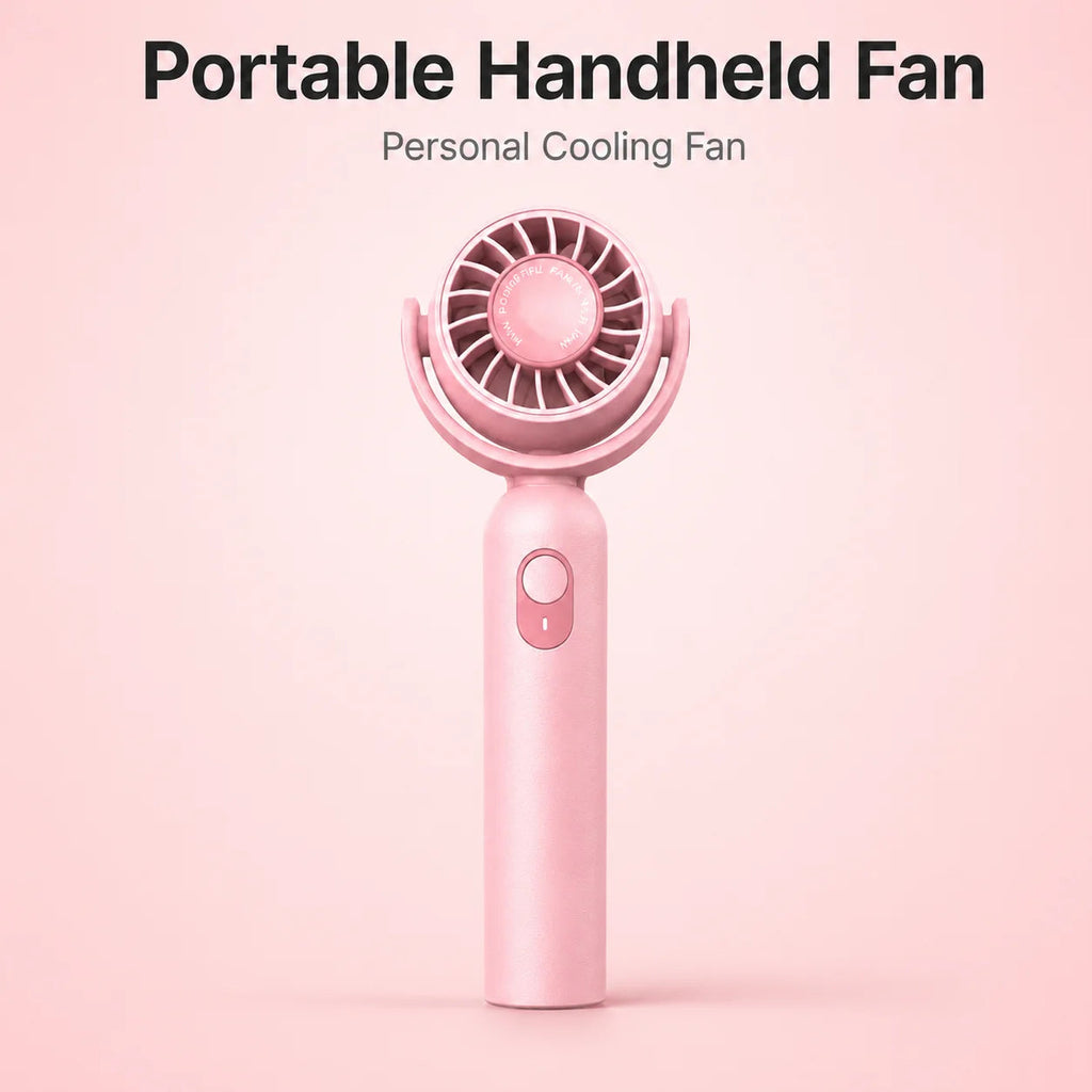 Portable Handheld Fan, Foldable Turbo Mini Fan with Strong Wind, Ultra Quiet Personal Cooling for Travel Office Outdoor, Cherry Blossom Pink Everyday Essentials