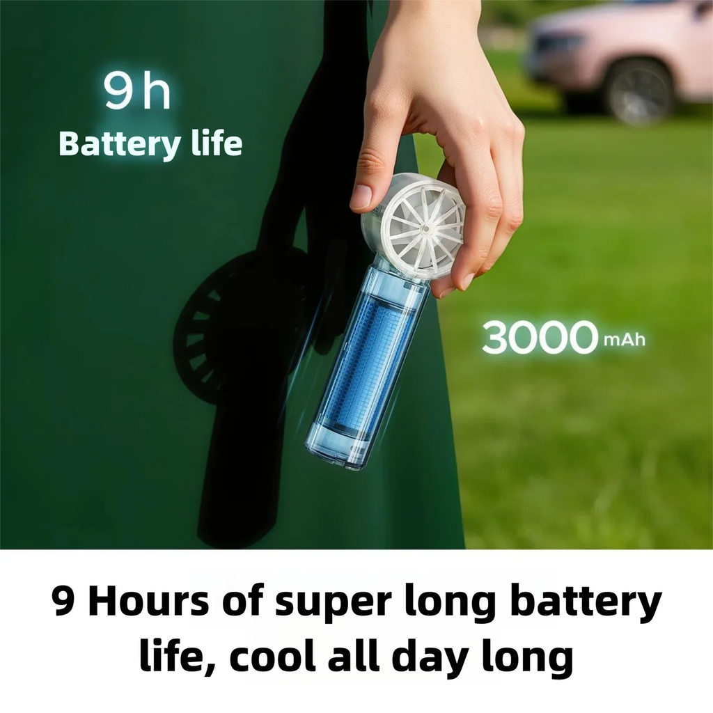 ORICO Handheld Fan Semiconductor Refrigeration with LED Display 3000mAh USB Portable Rechargeable Mini Fan 120 Levels Adjustable EVERYDAY ESSENTIALS