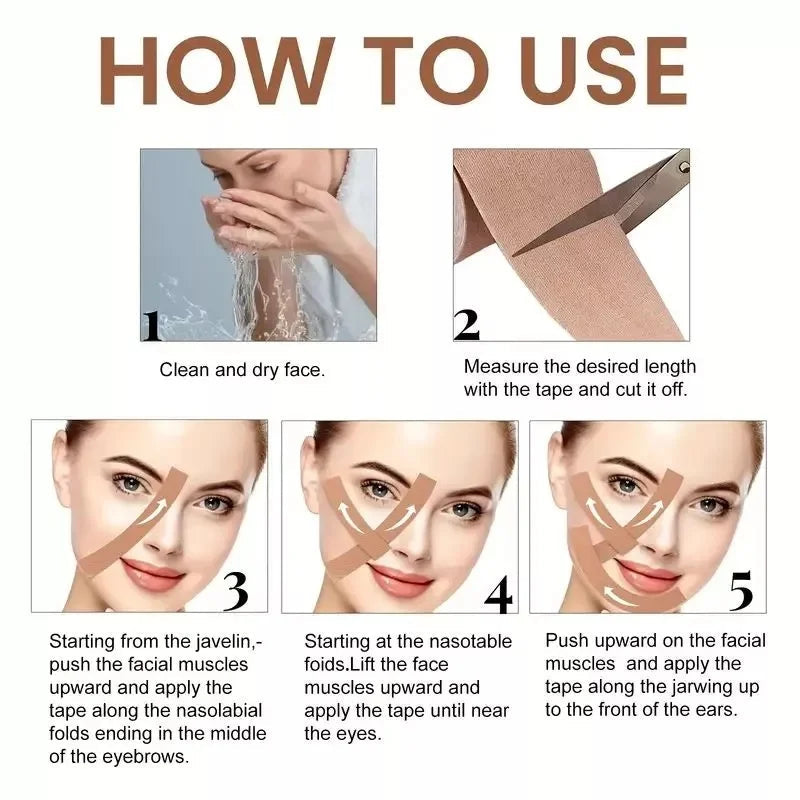 Face and Neck Wrinkle Removal Tape - Smooth Multipurpose High Elasticity Face Sticker for Forehead, Neck, Lips, Chin Care Tool EVERYDAY ESSENTIALS