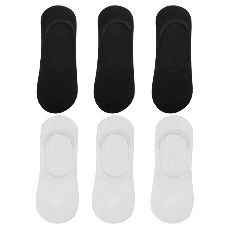 6 Pairs/Lot Men's Bamboo Breathable Invisible Socks Low Cut Casual Cotton Boat Non-Slip No Show High Quality Sock EVERYDAY ESSENTIALS