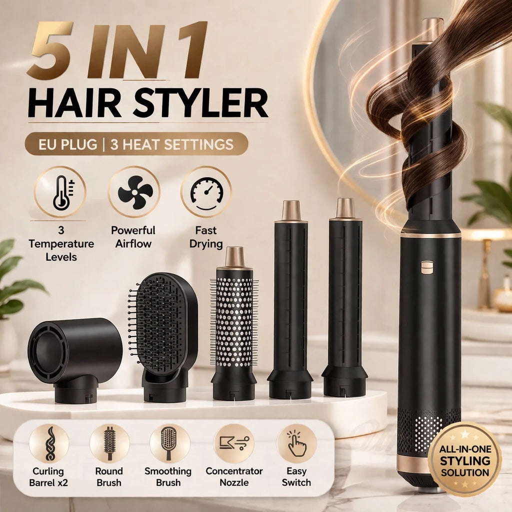 Multi-In-One Hair Dryer Styler, Hot Air Comb, Detachable Brush, Straightening & Curling Dual-Use, Household Hair Styling Tool EVERYDAY ESSENTIALS