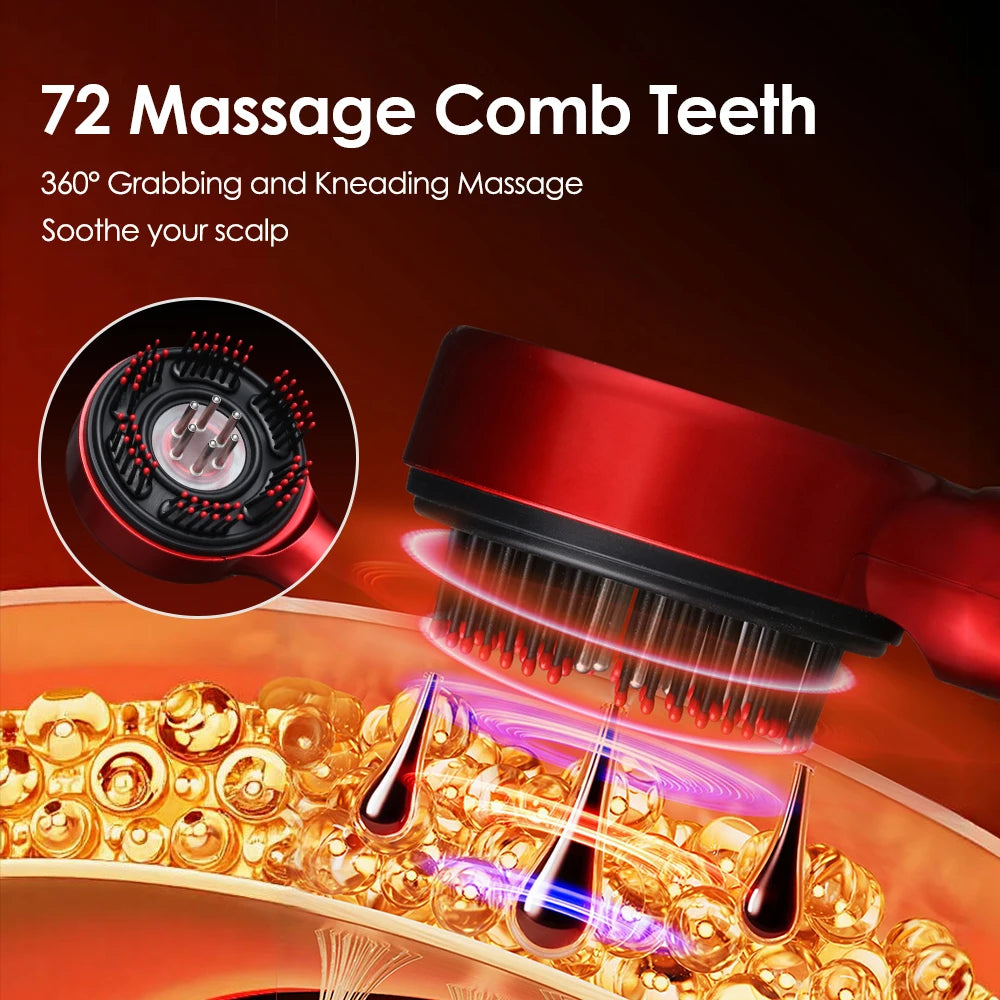 Electric Vibration Massage Comb Portable Hair Follicle Comb Scalp Oil Liquid Applicator Head Massager Hair Growth Anti Loss Care EVERYDAY ESSENTIALS
