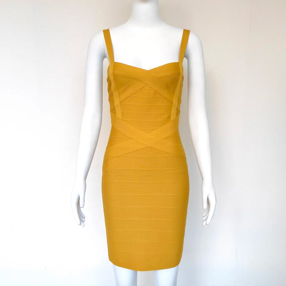 BEAUKEY Blue Spaghetti Strap Women Mini Bandage Dress Bodycon Sexy Above Knee Length Bodycon Party Club Dress XL Classic Vestido EVERYDAY ESSENTIALS