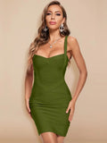 BEAUKEY Women Sexy Green Wedding Dress Bandage For Women Mini Blue Bodycon Dress Club Party Dress Cheap Stripe Vestidos Bodycon EVERYDAY ESSENTIALS