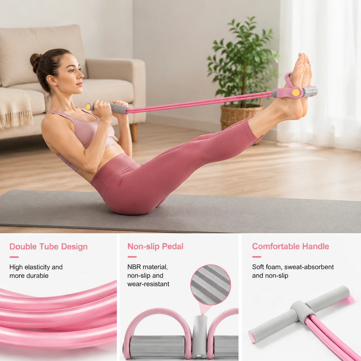 Adjustable Pedal Resistance Band – Full Body Home Gym Equipment for Arms, Legs, Waist Training, Pilates & Strength Workout Everyday Essentials
