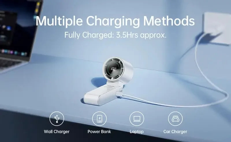 3-in-1 Fan, 5-speed, 3600mAh Rechargeable Lithium Battery, USB Charging, Travel Mini Fan Everyday Essentials