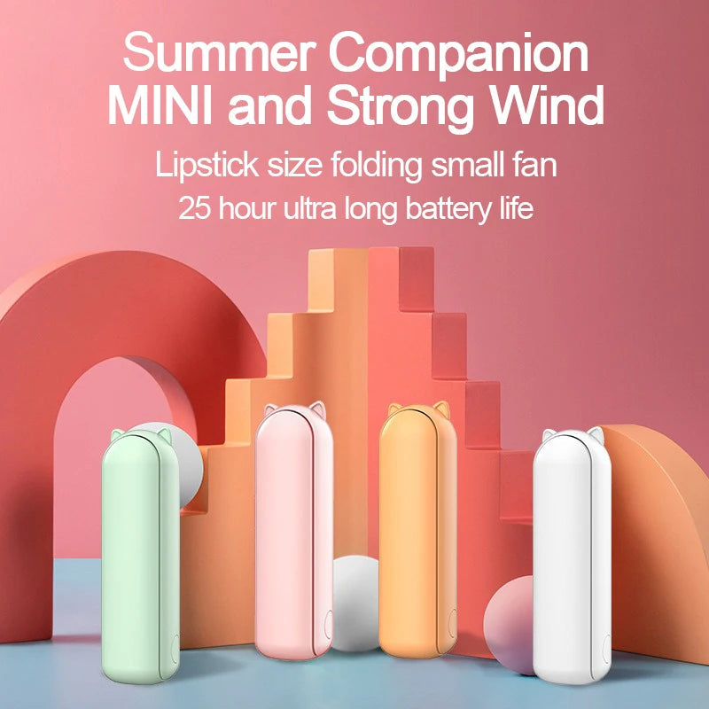 Foldable Small Fan Portable and high-power Hand Held Portable Mini Fan Rechargeable Hand USB Charge Fan Everyday Essentials