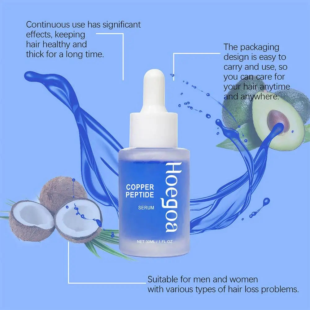 Copper Peptide Hair Density Serum Deep Nourishment And Moist For Damage Hair Treatment,anti-hair Loss Natural Hair Growth Liquid EVERYDAY ESSENTIALS