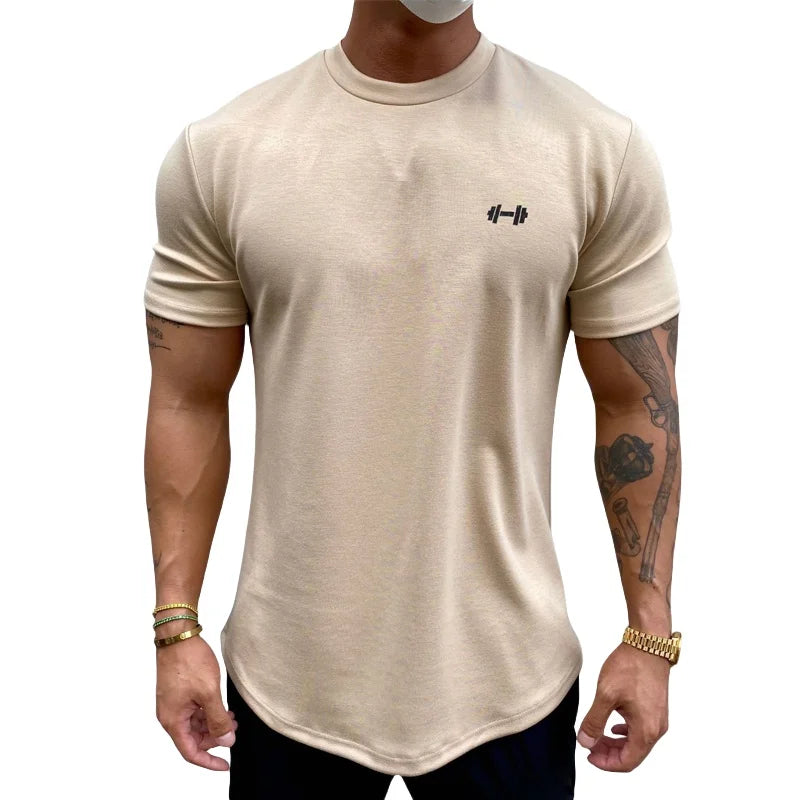 Summer Cotton t Shirt Men Short Sleeve t-Shirt Fitness Gym t-Shirts Training Sport Tee Shirts Fashion Casual Tops Man Clothing Everyday Essentials