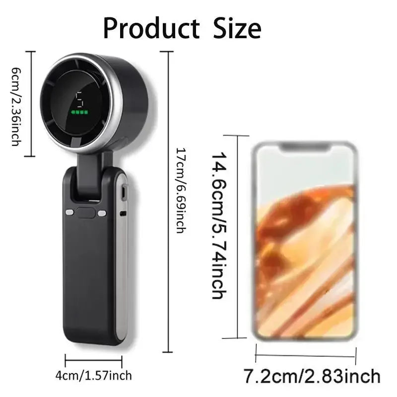 3-in-1 Fan, 5-speed, 3600mAh Rechargeable Lithium Battery, USB Charging, Travel Mini Fan Everyday Essentials
