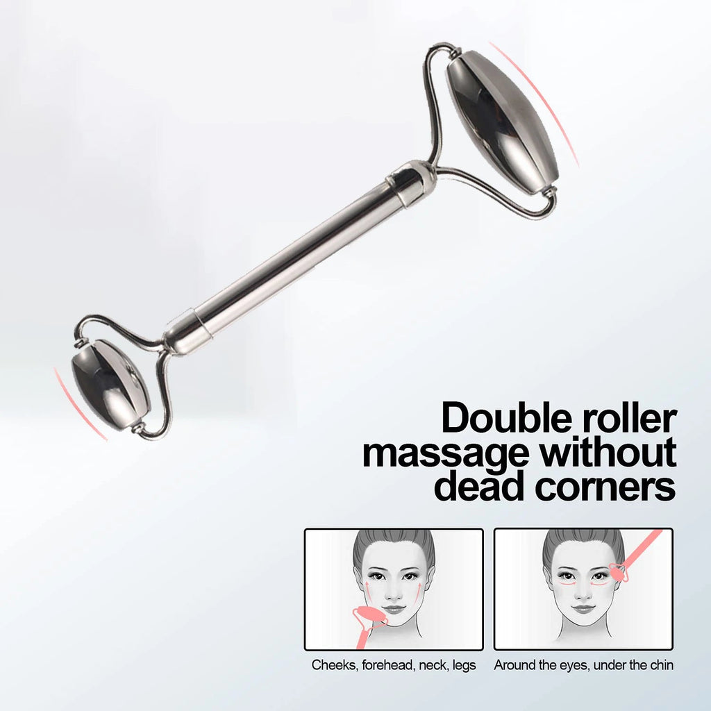 Ice Face Roller Facial Skincare Ice Roller Set, Stainless Steel Facial Roller Gua Sha Face Tool Face Massage Roller Mold Cube EVERYDAY ESSENTIALS