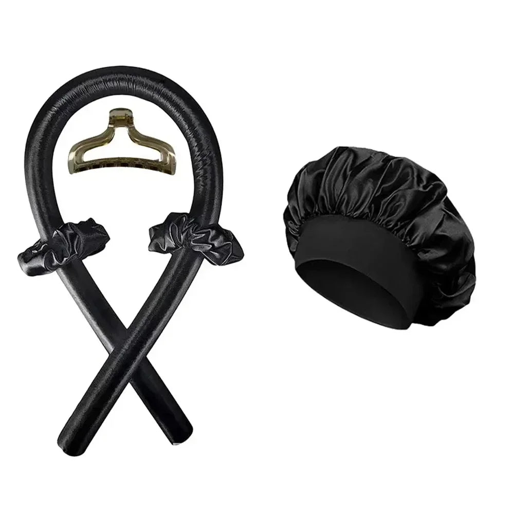 Heatless Curling Rod Set Satin Nightcap for Women No Heat Hair Rollers Sleeping Soft Headband Styling Tool Lazy Curls EVERYDAY ESSENTIALS