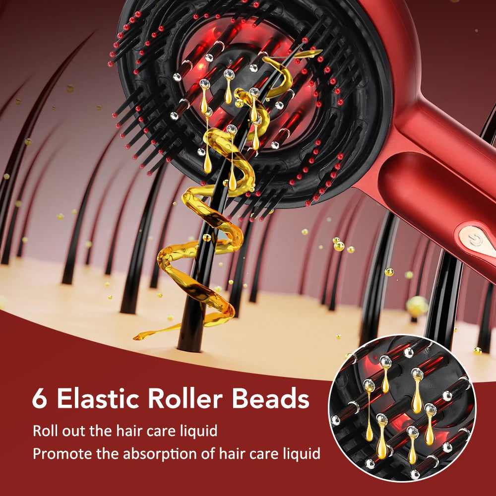 Electric Vibration Massage Comb Portable Hair Follicle Comb Scalp Oil Liquid Applicator Head Massager Hair Growth Anti Loss Care EVERYDAY ESSENTIALS