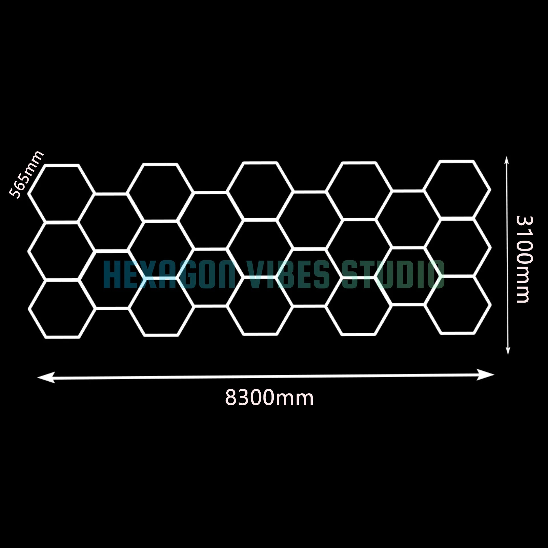 Large Size Hexagon LED Lighting for Garage Car Repair Wash Detailing Workshop Gym Barbershop Honeycomb LED Tube Ceiling Light Everyday Essentials