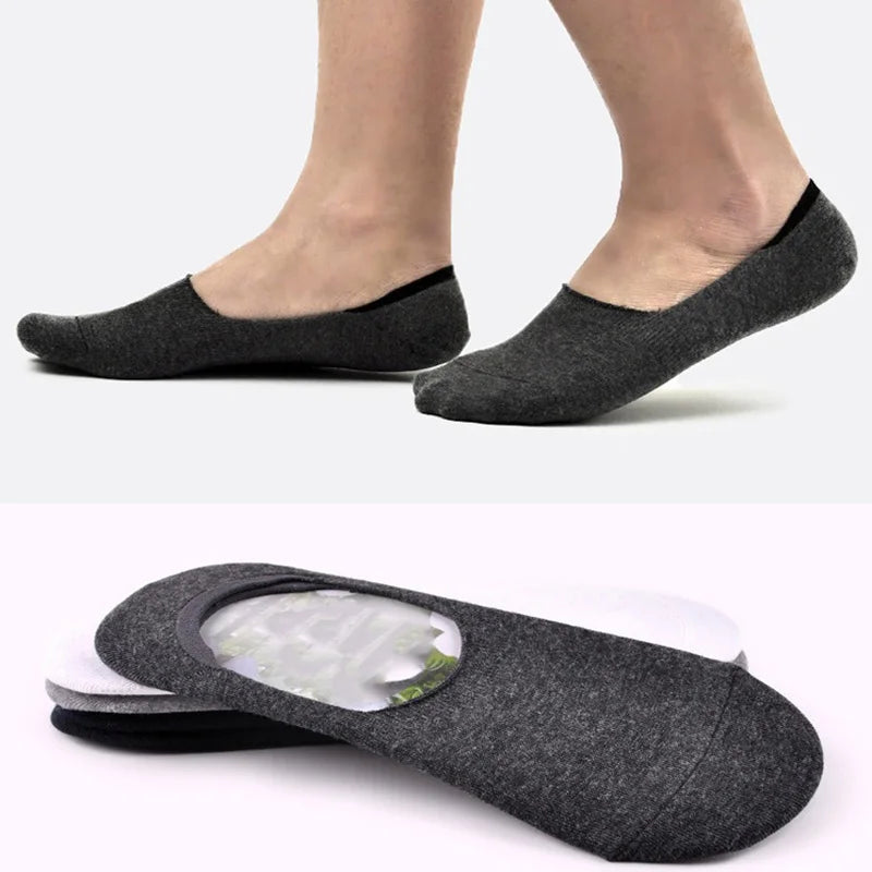 6 Pairs/Lot Men's Bamboo Breathable Invisible Socks Low Cut Casual Cotton Boat Non-Slip No Show High Quality Sock EVERYDAY ESSENTIALS