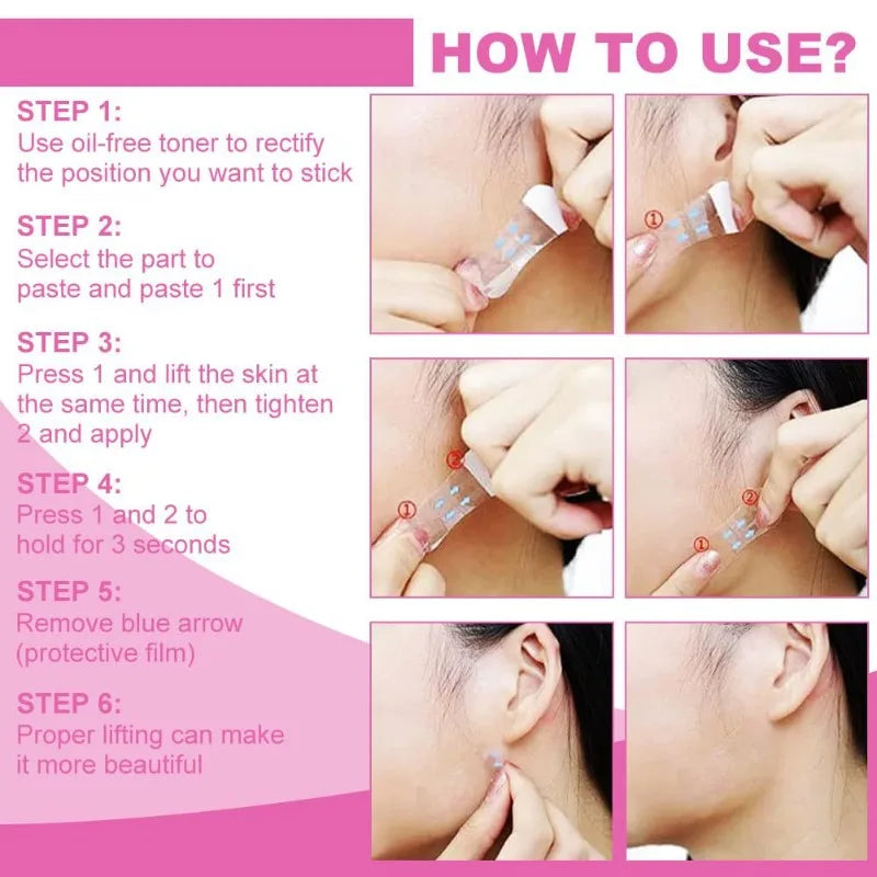 40-240Pcs/Set Invisible Facial Liftting Stickers Thin Face Patches Facial Line Wrinkle Sagging Skin Fast Pull Chin Adhesive Tape EVERYDAY ESSENTIALS