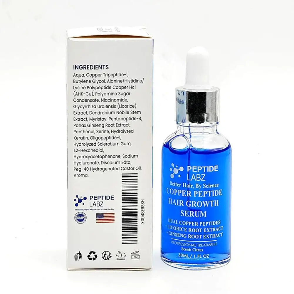 Copper Peptide GHK-cu Hair Growth Serum - Natural Gentle Formula Strengthens Hair Follicles For All Hair Types EVERYDAY ESSENTIALS