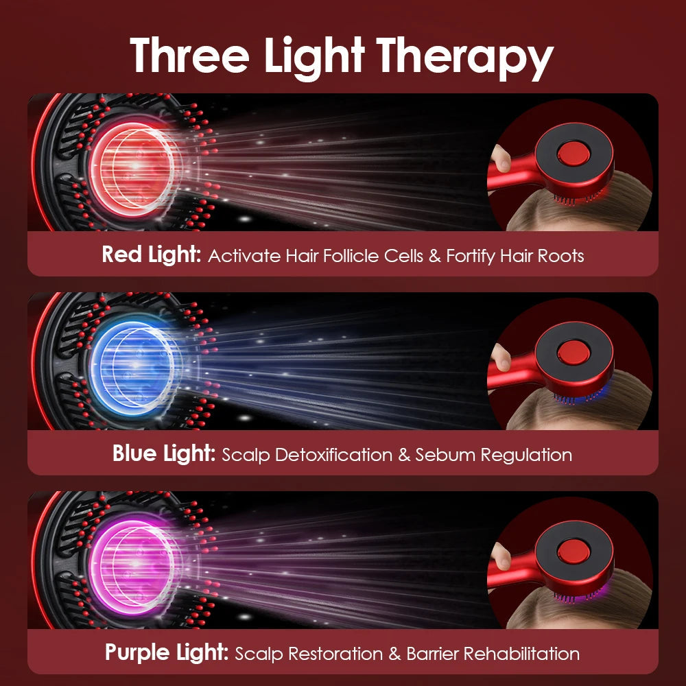 Electric Vibration Massage Comb Portable Hair Follicle Comb Scalp Oil Liquid Applicator Head Massager Hair Growth Anti Loss Care EVERYDAY ESSENTIALS