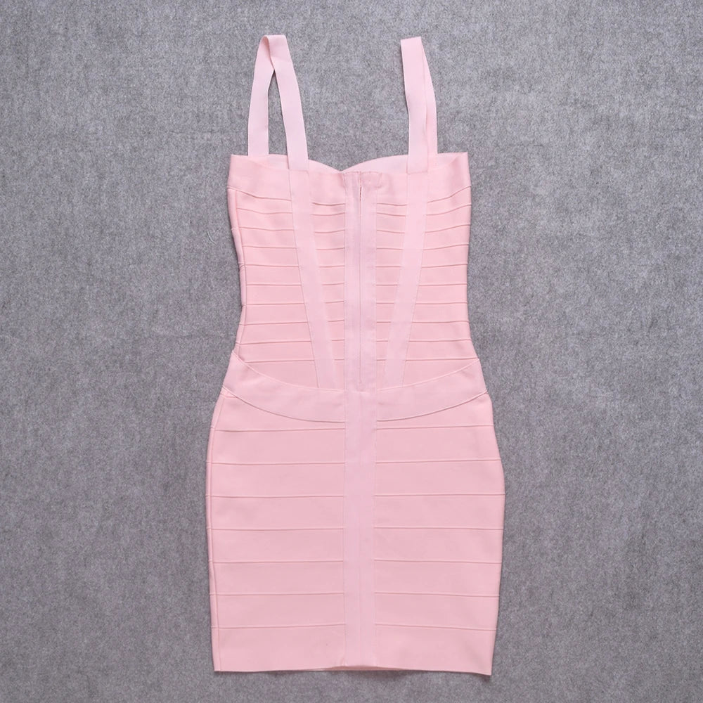 HQBORY Classic Mini Bandage Dress Bodycon Strap Mini Pencil Slim Party Dress Vestidos Quality Fuchsia Pink Dress EVERYDAY ESSENTIALS