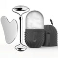Ice Face Roller Facial Skincare Ice Roller Set, Stainless Steel Facial Roller Gua Sha Face Tool Face Massage Roller Mold Cube EVERYDAY ESSENTIALS