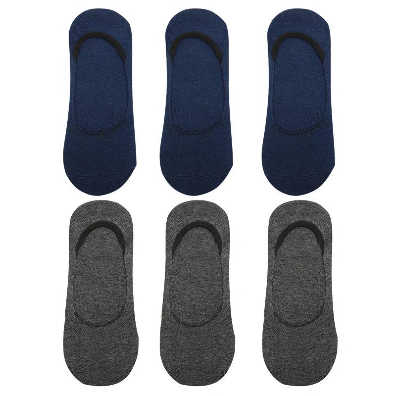 6 Pairs/Lot Men's Bamboo Breathable Invisible Socks Low Cut Casual Cotton Boat Non-Slip No Show High Quality Sock EVERYDAY ESSENTIALS
