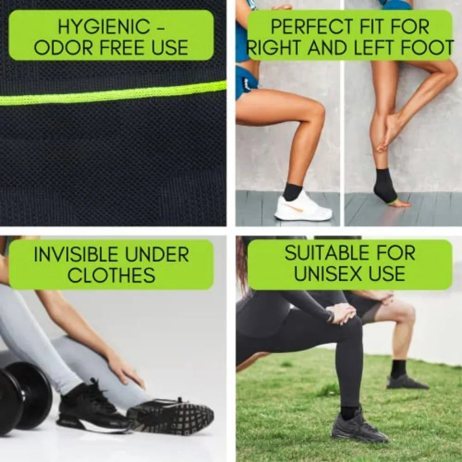 ikido Ankle Brace Compression Sleeve for Work Gym Sports Plantar Fasciitis Support Socks Large Black 1 Pair Comfort Relief Everyday Essentials