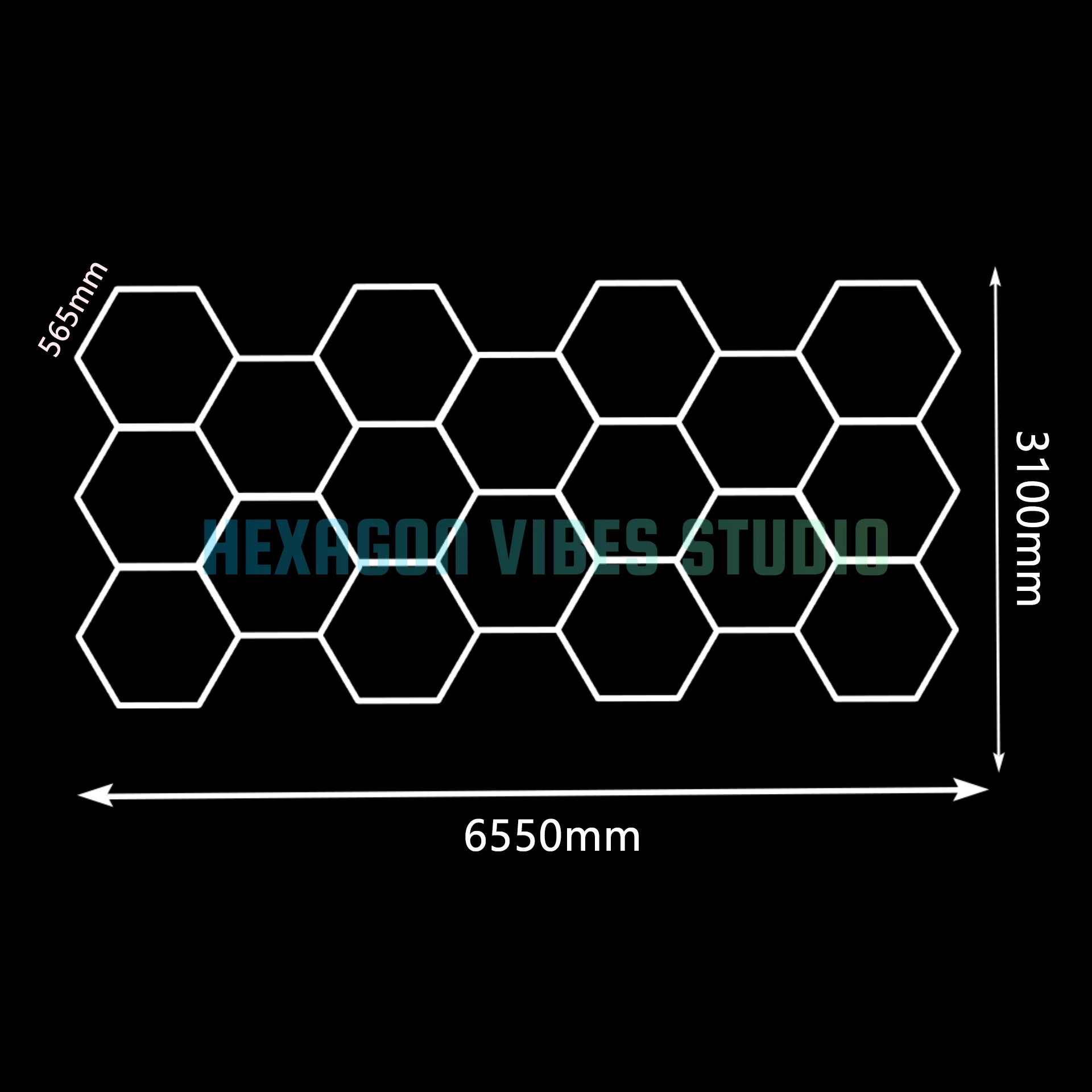 Large Size Hexagon LED Lighting for Garage Car Repair Wash Detailing Workshop Gym Barbershop Honeycomb LED Tube Ceiling Light Everyday Essentials