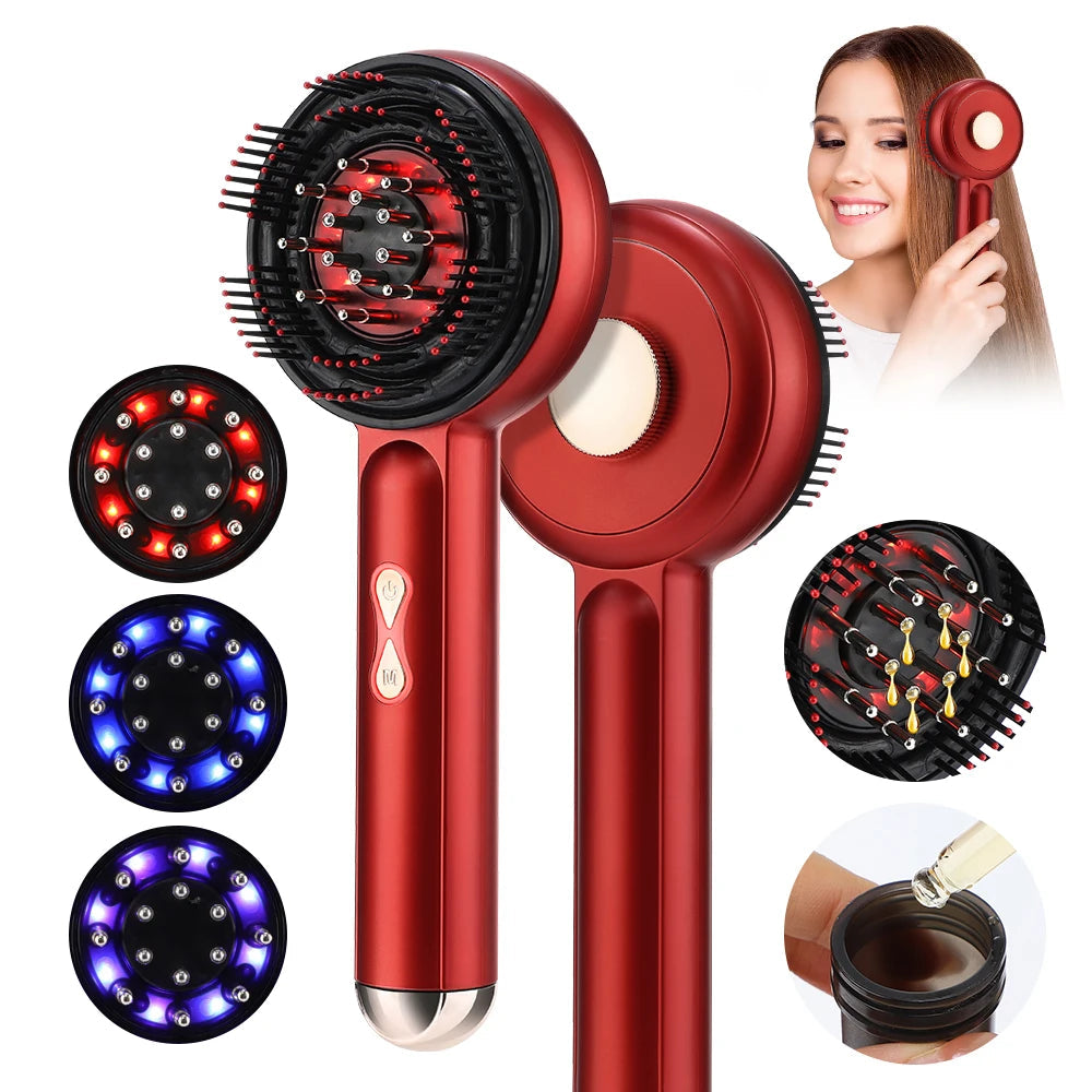 Electric Vibration Massage Comb Portable Hair Follicle Comb Scalp Oil Liquid Applicator Head Massager Hair Growth Anti Loss Care EVERYDAY ESSENTIALS